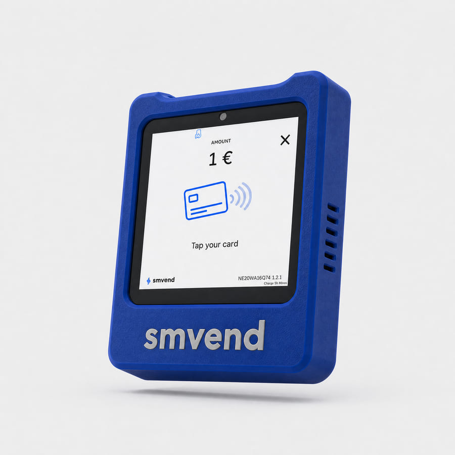 myPOS Flex na caixa SmVend, Azul